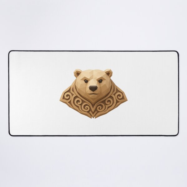 Item preview, Bear head with carved geometric patterns designed and sold by AKRAMlogo.