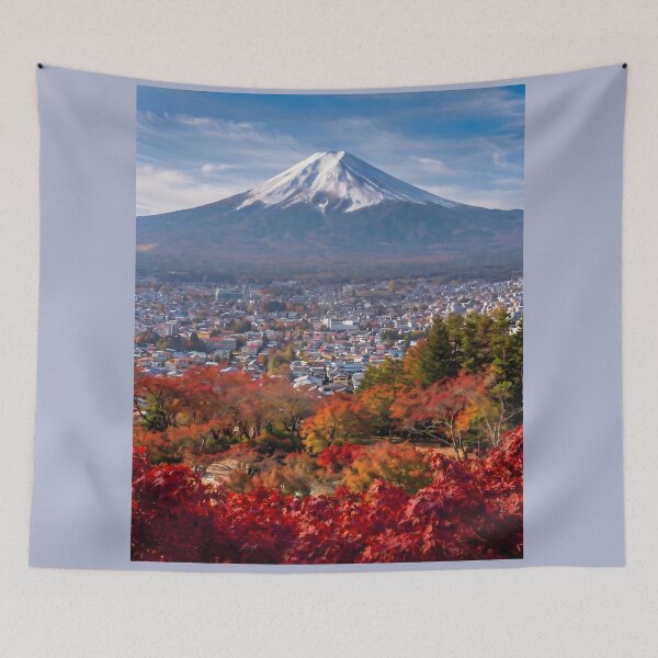 Item preview, Autumn Mount Fuji and Cityscape Photo Art designed and sold by conohitoAI-ArtGallery.