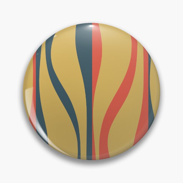 Item preview, Mid Century Modern Striped Lounge Retro Ogee Pattern Mustard Coral Teal designed and sold by kierkegaard.
