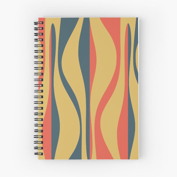 Item preview, Mid Century Modern Striped Lounge Retro Ogee Pattern Mustard Coral Teal designed and sold by kierkegaard.