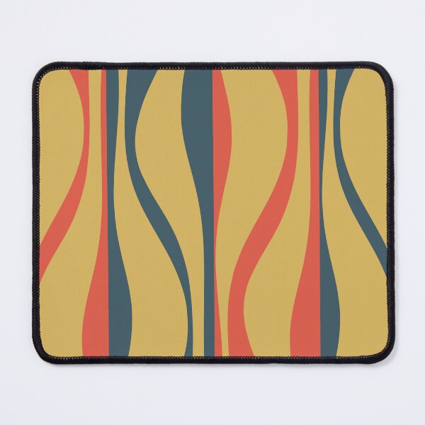 Item preview, Mid Century Modern Striped Lounge Retro Ogee Pattern Mustard Coral Teal designed and sold by kierkegaard.