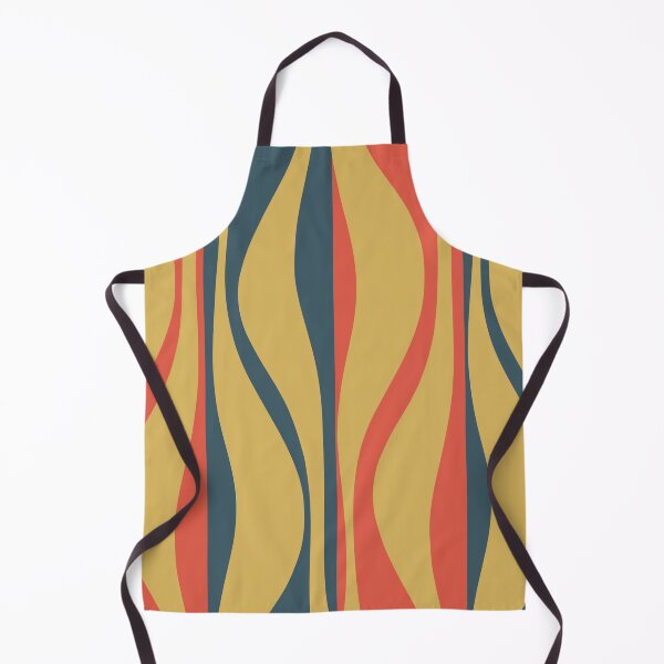 Item preview, Mid Century Modern Striped Lounge Retro Ogee Pattern Mustard Coral Teal designed and sold by kierkegaard.