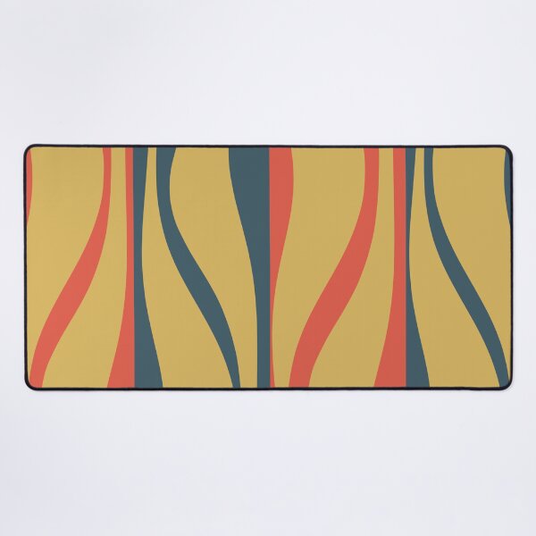 Item preview, Mid Century Modern Striped Lounge Retro Ogee Pattern Mustard Coral Teal designed and sold by kierkegaard.