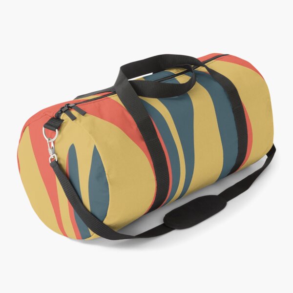 Item preview, Mid Century Modern Striped Lounge Retro Ogee Pattern Mustard Coral Teal designed and sold by kierkegaard.