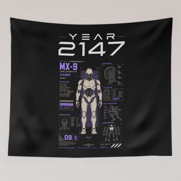 Artikelvorschau, Jahr 2147 Futuristische Cyberpunk-Sci-Fi-Streetwear entworfen und verkauft von TEEJAMBOREE.