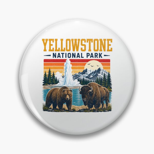 Item preview, Yellowstone US National Park Bear Wolf Bison Geyser Vintage designed and sold by lorna-saway.