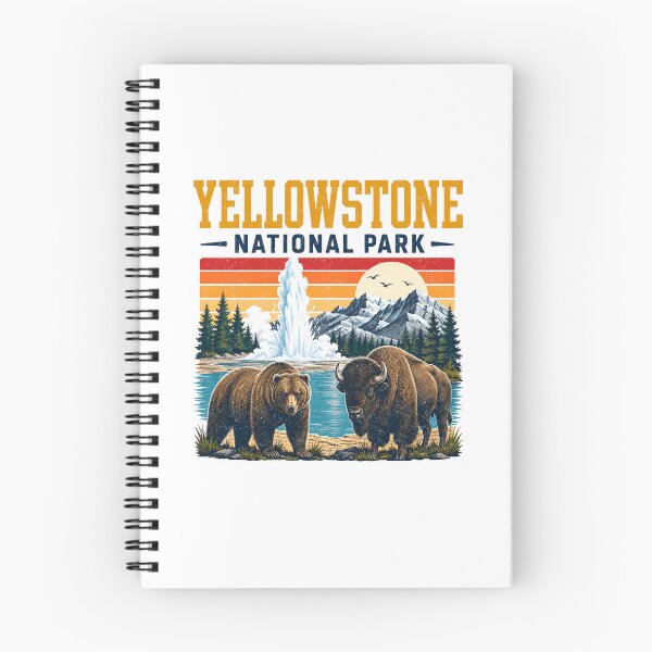 Item preview, Yellowstone US National Park Bear Wolf Bison Geyser Vintage designed and sold by lorna-saway.