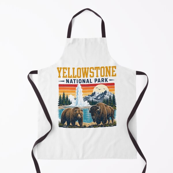 Item preview, Yellowstone US National Park Bear Wolf Bison Geyser Vintage designed and sold by lorna-saway.
