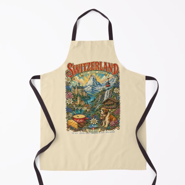 Item preview, Switzerland Land of Alpine Wonders Vintage Travel Poster designed and sold by Skyrocketz.