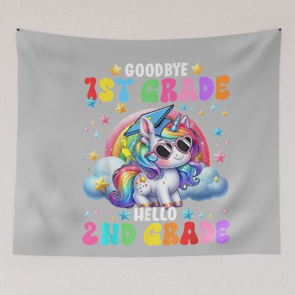 Item preview, Cute Unicorn Goodbye 1st Grade Hello 2nd Grade Girls Kids designed and sold by mjohnson9.