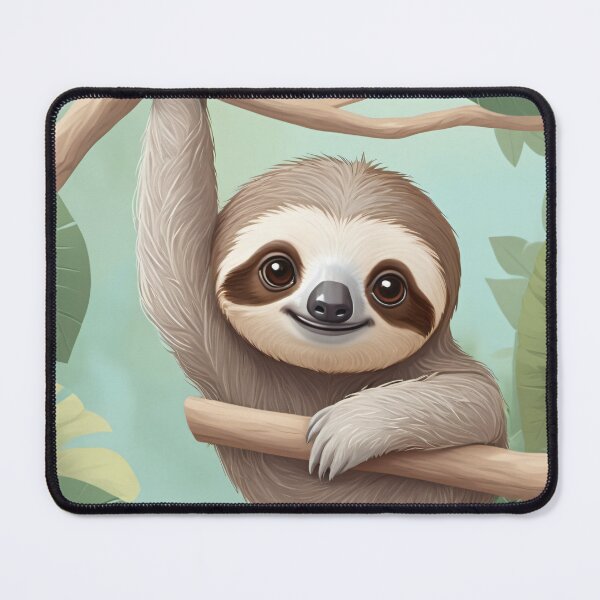 Item preview, Cute Kawaii Sloth Hanging from Tree designed and sold by CrippiCrippi.