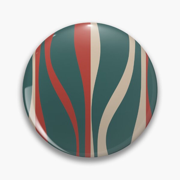 Item preview, Mid Century Modern Striped Lounge Retro Ogee Pattern Teal Green Brick Red Sand Beige designed and sold by kierkegaard.