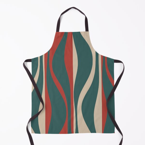 Item preview, Mid Century Modern Striped Lounge Retro Ogee Pattern Teal Green Brick Red Sand Beige designed and sold by kierkegaard.