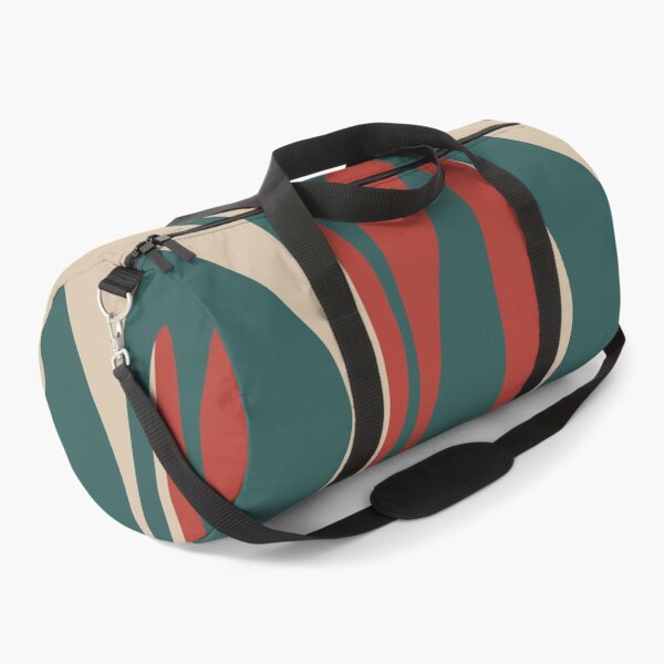 Item preview, Mid Century Modern Striped Lounge Retro Ogee Pattern Teal Green Brick Red Sand Beige designed and sold by kierkegaard.