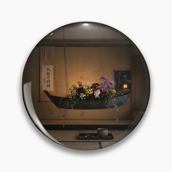 Item preview, Suspended Boat Ikebana Autumn Photography designed and sold by conohitoAI-ArtGallery.