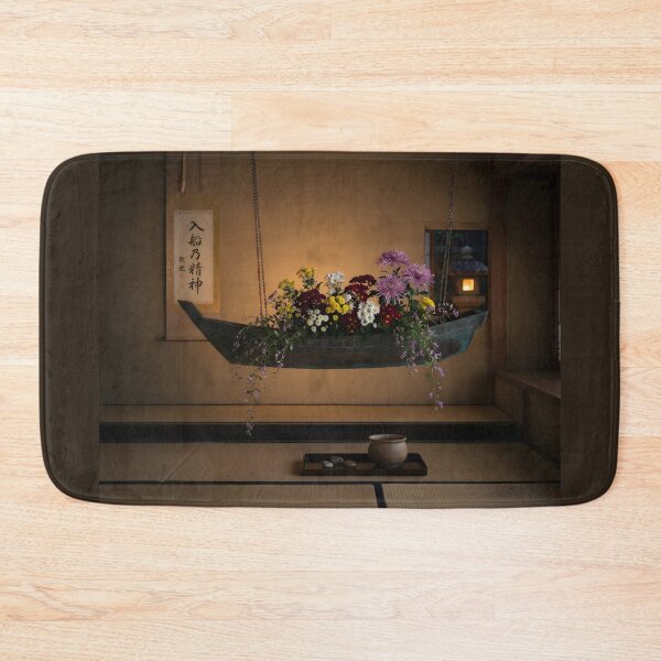 Item preview, Suspended Boat Ikebana Autumn Photography designed and sold by conohitoAI-ArtGallery.