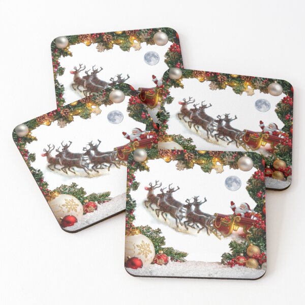 Item preview, Santa, Sleigh and reindeer  designed and sold by InkShiftLabs.