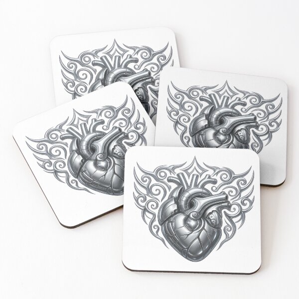Item preview, Mechanical steel heart with metallic filigree designed and sold by AKRAMlogo.