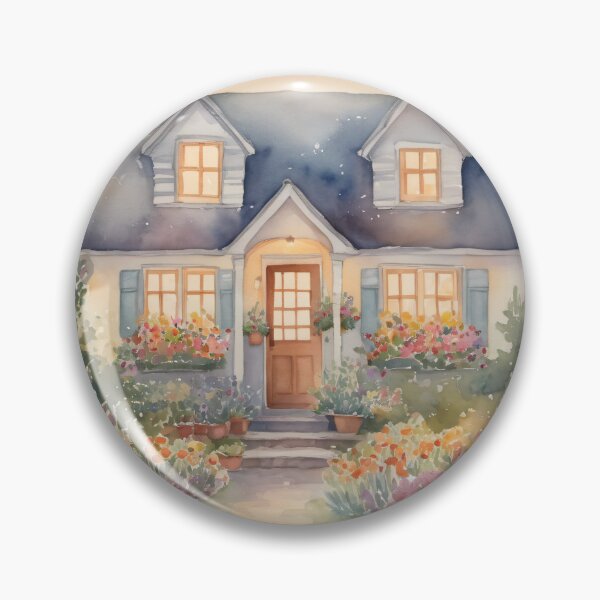 Item preview, Cozy Cottage Home Watercolor Art designed and sold by CrippiCrippi.