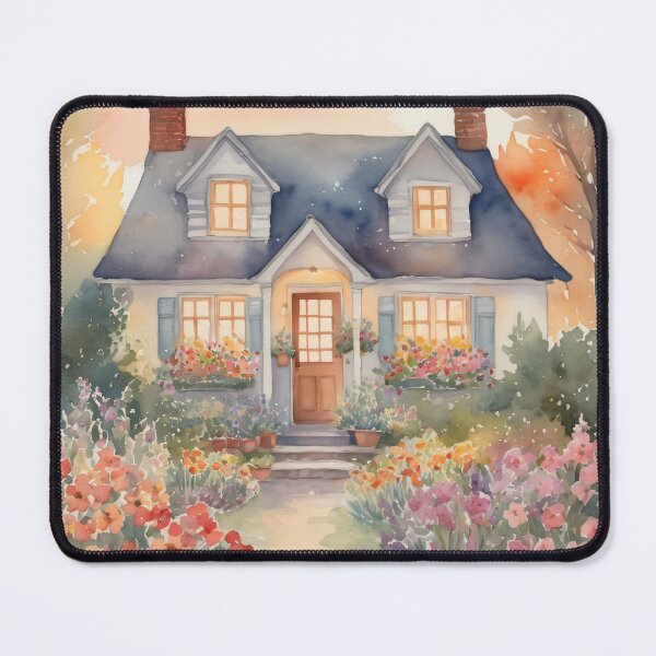 Item preview, Cozy Cottage Home Watercolor Art designed and sold by CrippiCrippi.