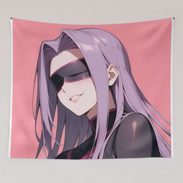Item preview, Rider | Medusa | Cyberpunk Purple Haired Anime Girl with Futuristic Visor – Gothic Sci Fi Warrior designed and sold by Dyan4.