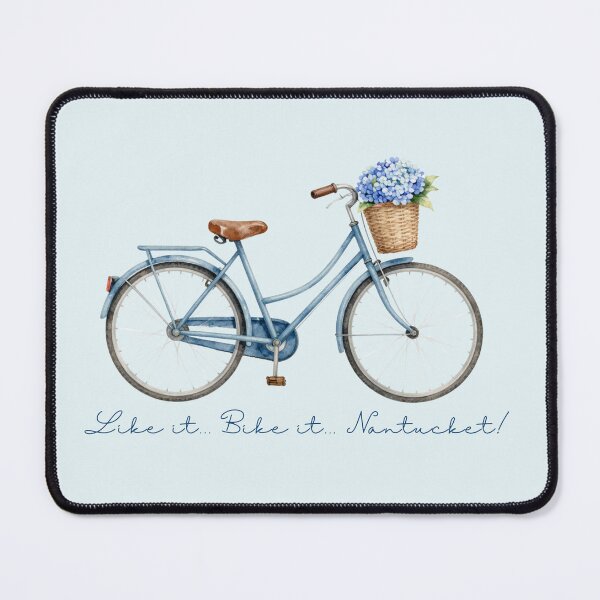 Item preview, Vintage Blue Bicycle with Nantucket Flowers designed and sold by Coastal Joy.