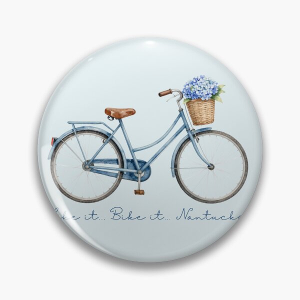 Item preview, Vintage Blue Bicycle with Nantucket Flowers designed and sold by Coastal Joy.