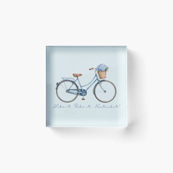 Item preview, Vintage Blue Bicycle with Nantucket Flowers designed and sold by Coastal Joy.