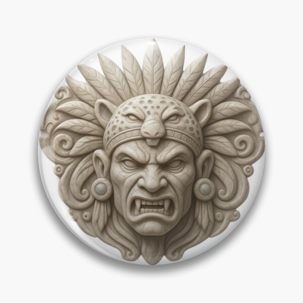Item preview, Sculpted relief of an Aztec warrior in stone designed and sold by AKRAMlogo.