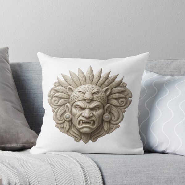 Item preview, Sculpted relief of an Aztec warrior in stone designed and sold by AKRAMlogo.