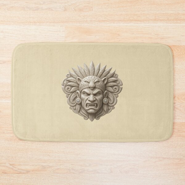 Item preview, Sculpted relief of an Aztec warrior in stone designed and sold by AKRAMlogo.