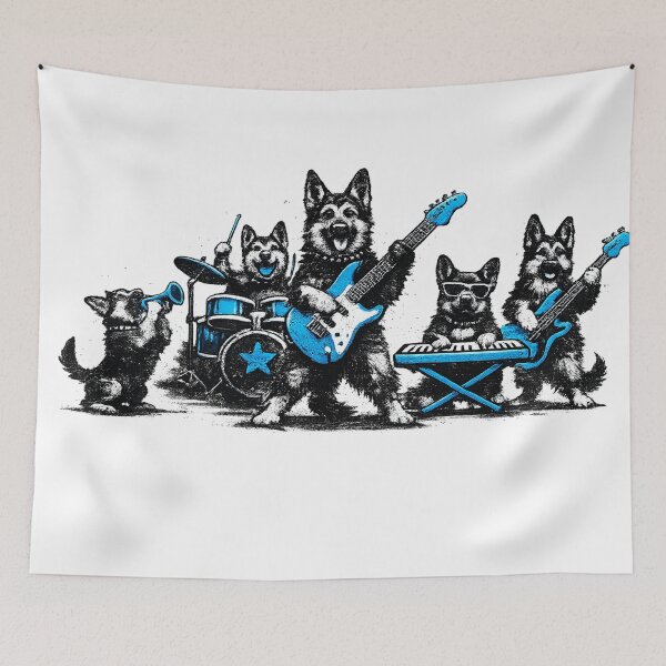 Item preview, Dog Rock Band – Funny Musical Dogs Playing Instruments designed and sold by TheCanineCanvas.
