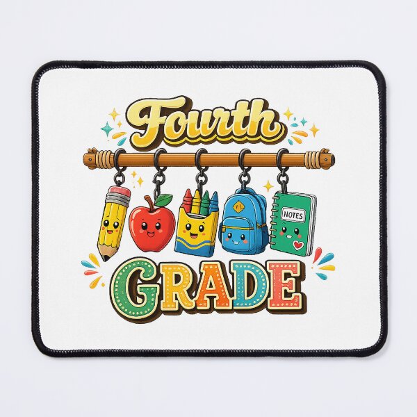 Item preview, Back To School Fourth Grade Smiling Supplies Design designed and sold by QuiteOrbit.
