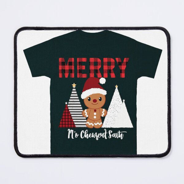 Item preview, Merry Christmas Buffalo Plaid Gingerbread Trees designed and sold by lht6474.