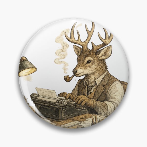 Item preview, 26. Deer Writer Vintage Illustration designed and sold by สุธรรมาท  ทองกร.