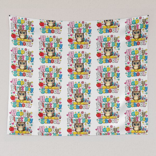 Item preview, Happy First Day Of School Cute Owl  designed and sold by QuiteOrbit.