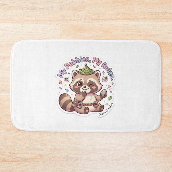 Item preview, Cute Kawaii My Pebbles My Rules Raccoon Sticker | Anime Style Chaos Curator Chibi Art | Funny Trash Panda Sticker designed and sold by Chipkooo.