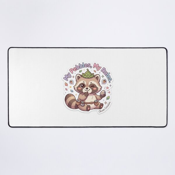 Item preview, Cute Kawaii My Pebbles My Rules Raccoon Sticker | Anime Style Chaos Curator Chibi Art | Funny Trash Panda Sticker designed and sold by Chipkooo.