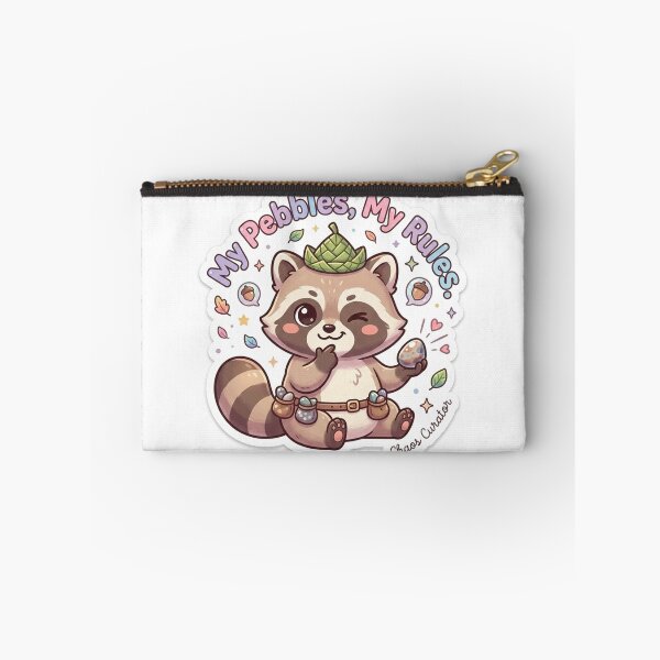 Item preview, Cute Kawaii My Pebbles My Rules Raccoon Sticker | Anime Style Chaos Curator Chibi Art | Funny Trash Panda Sticker designed and sold by Chipkooo.