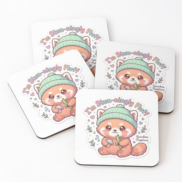 Item preview, Cute Kawaii I'm Stun-ningly Fluff Red Panda Sticker | Anime Style Bamboo Naptime Chibi Art | Cute Animal Quote Sticker designed and sold by Chipkooo.