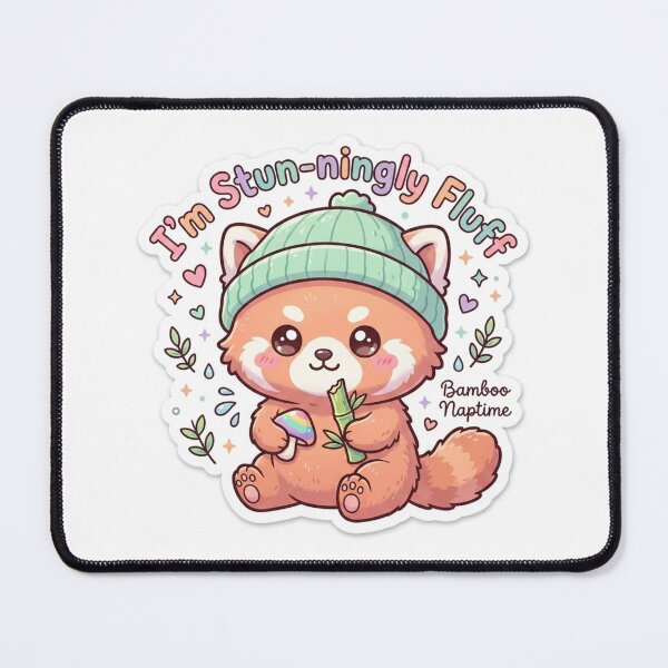 Item preview, Cute Kawaii I'm Stun-ningly Fluff Red Panda Sticker | Anime Style Bamboo Naptime Chibi Art | Cute Animal Quote Sticker designed and sold by Chipkooo.