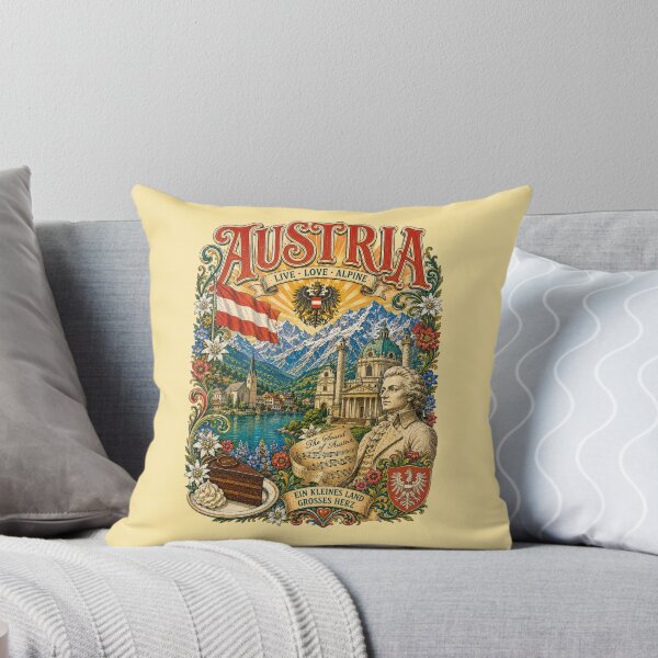 Item preview, Austria Alpine Wonders and Music Vintage Travel Poster designed and sold by Skyrocketz.