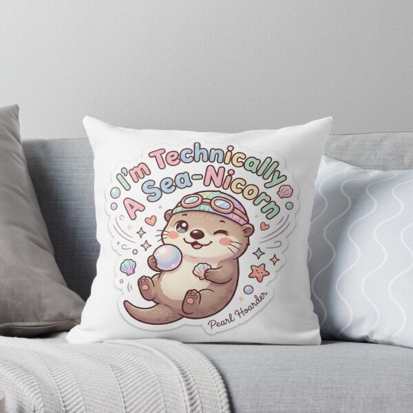 Item preview, Cute Kawaii I'm Technically A Sea-Nicorn Otter Sticker | Anime Style Pearl Hoarder Chibi Sea Otter Art | Ocean Sticker designed and sold by Chipkooo.