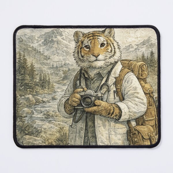 Item preview, 11. Tiger Photographer Vintage Illustration designed and sold by สุธรรมาท ทองกร.