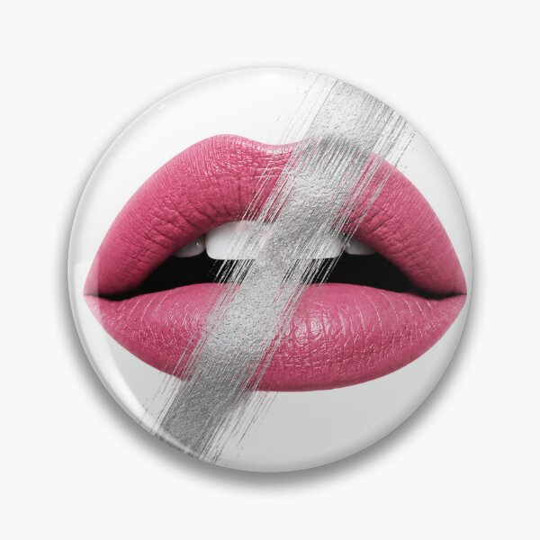 Item preview, Pink Lips Silver Brush Stroke Art designed and sold by tmoca.