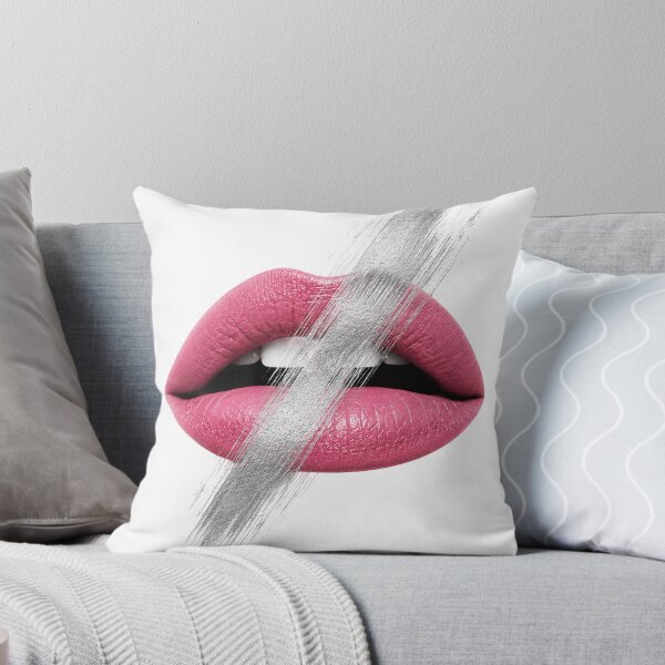 Item preview, Pink Lips Silver Brush Stroke Art designed and sold by tmoca.