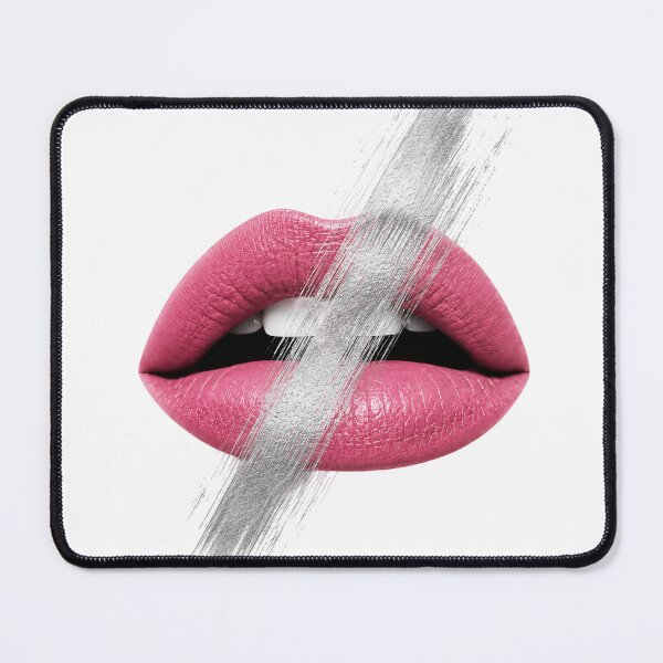 Item preview, Pink Lips Silver Brush Stroke Art designed and sold by tmoca.