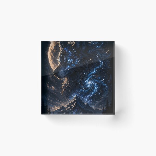 Item preview, Cosmic Galaxy Wolf Celestial Night Sky Stars Full Moon designed and sold by Strange man.