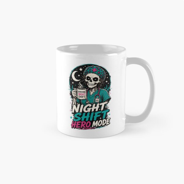 Item preview, Overnight Duty Nurse Skeleton Coffee Warrior designed and sold by markymaarty.