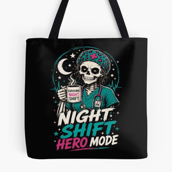 Item preview, Overnight Duty Nurse Skeleton Coffee Warrior designed and sold by markymaarty.